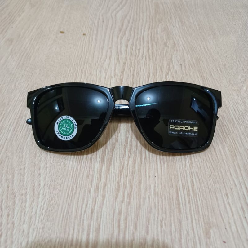 GARANSI-fashion pria fashion wanita kacamata sepeda gowes olahraga model sport kekinian lensa miror-Hitam gloss