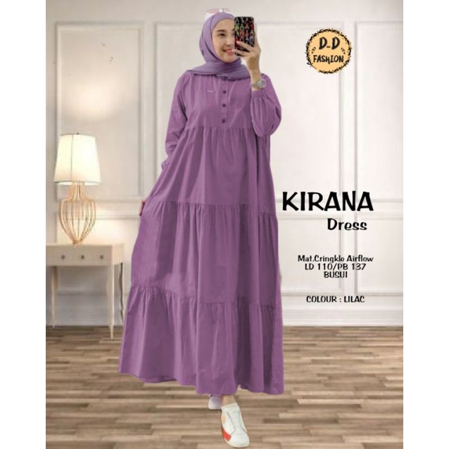 KIRANA GAMIS WANITA MATERIAL CRINGKLE AIRFLOW BAHAN ADEM TERBARU BY DnD