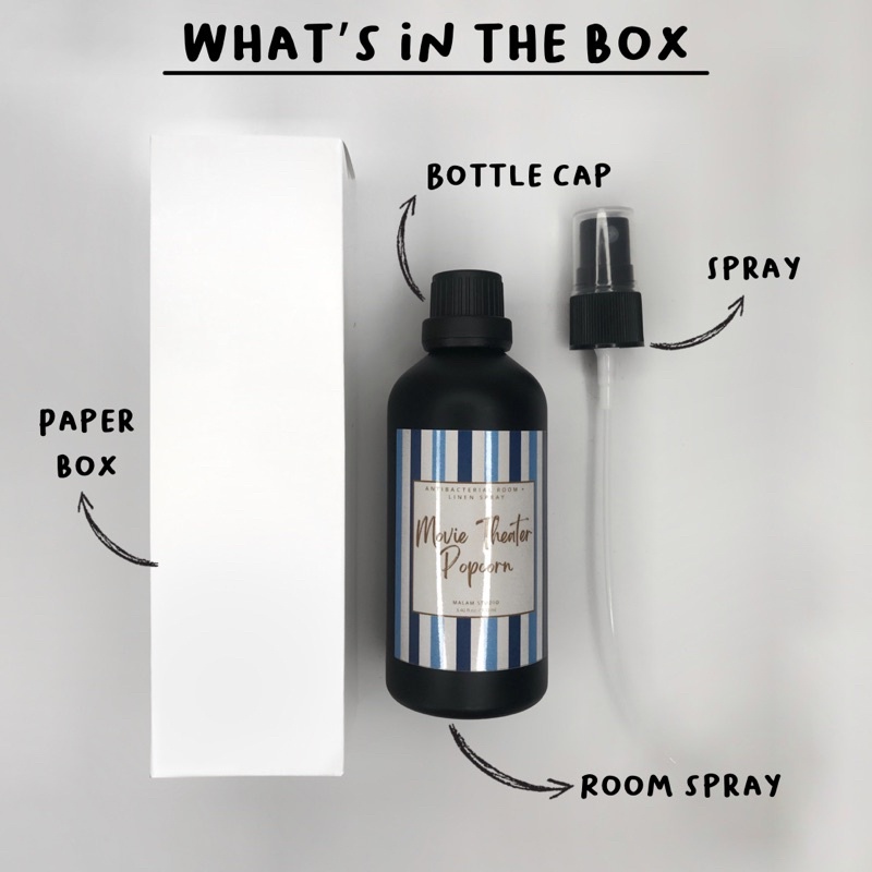 ANTIBACTERIAL ROOM AND LINEN SPRAY POPCORN | SPECIAL EDITION BY MALAM STUDIO | 100ML