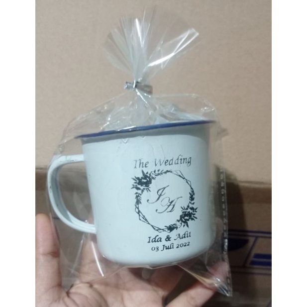 souvenir gelas enamel, cangkir jadul, souvenir cangkir