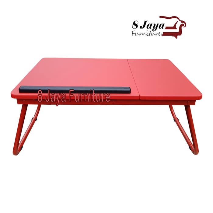 Meja Belajar Anak Folding Table Lipat Kecil Laptop Merah MDF Kokoh Kaki Besi Tebal Anti Rayap Murah
