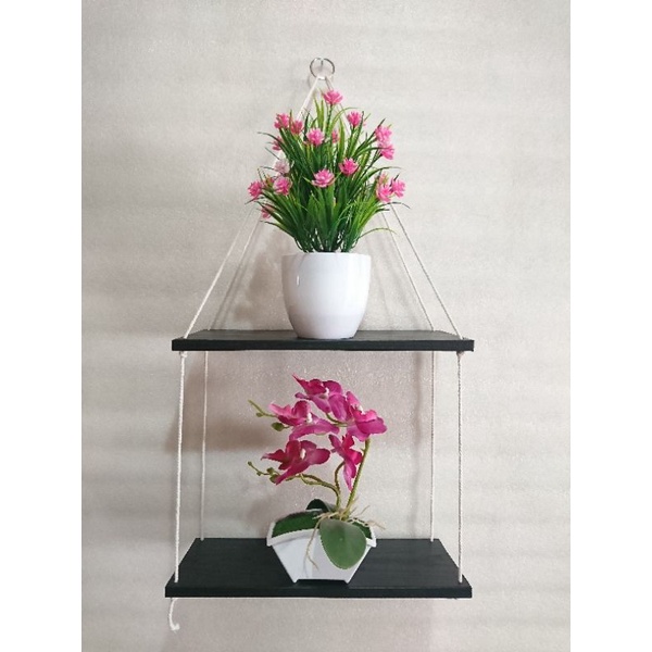 rak dinding minimalis NATURAL / rak tali / dekorasi / hiasan rumah / hiasan kamar. furniture