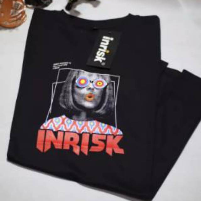 KAOS DISTRO INRISK GIRL VINTAGE T-SHIRT COTTON CLOTHING SABLON PLATISOL