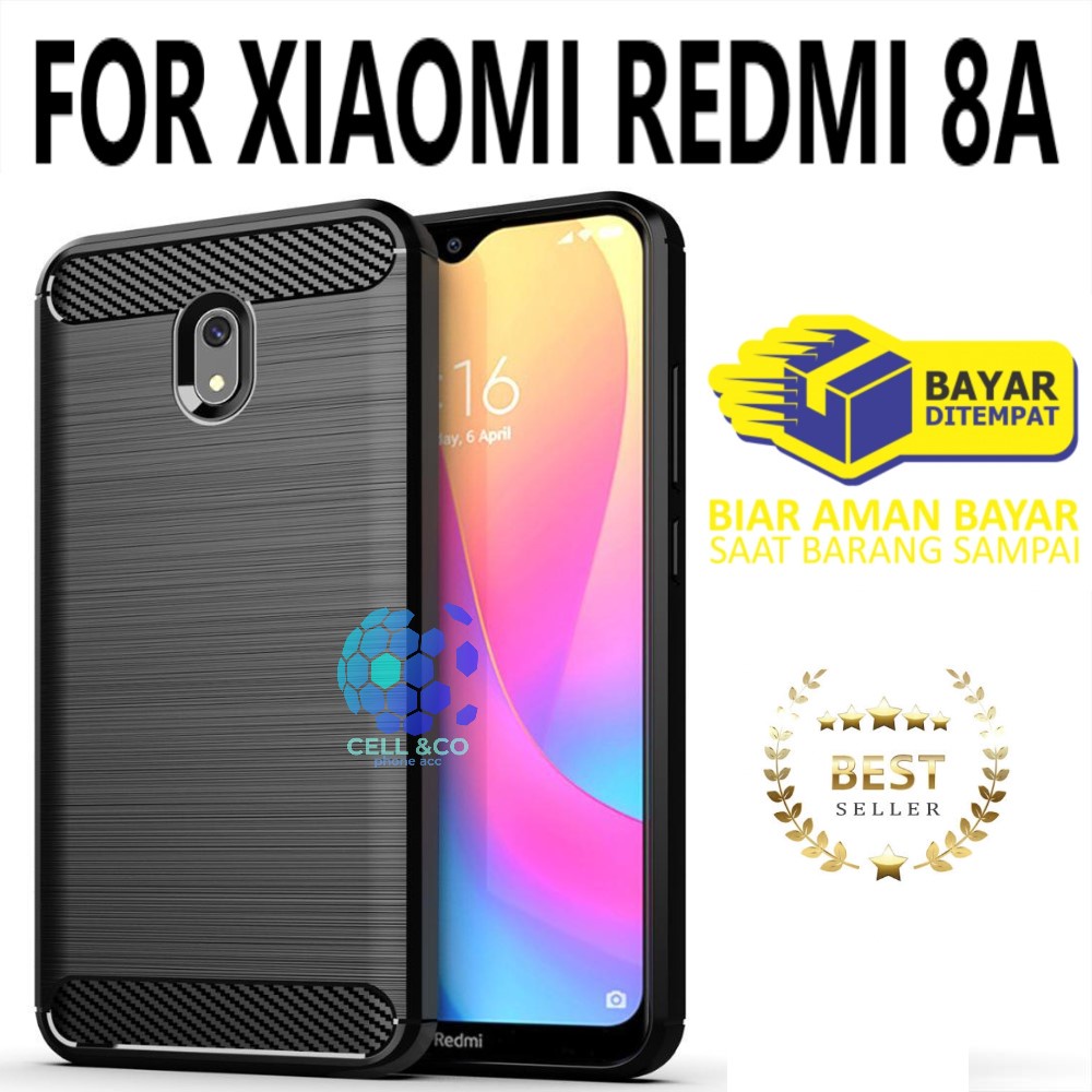 CASE CARBON XIAOMI REDMI 8A casing hp silikon softcase case premium carbon cover