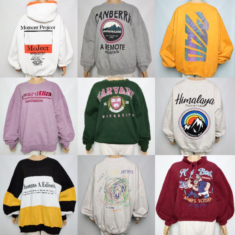 CREWNECK  OVERSIZE  SWEATER HOODIE TANGAN BALON LENGAN BALON MURAH