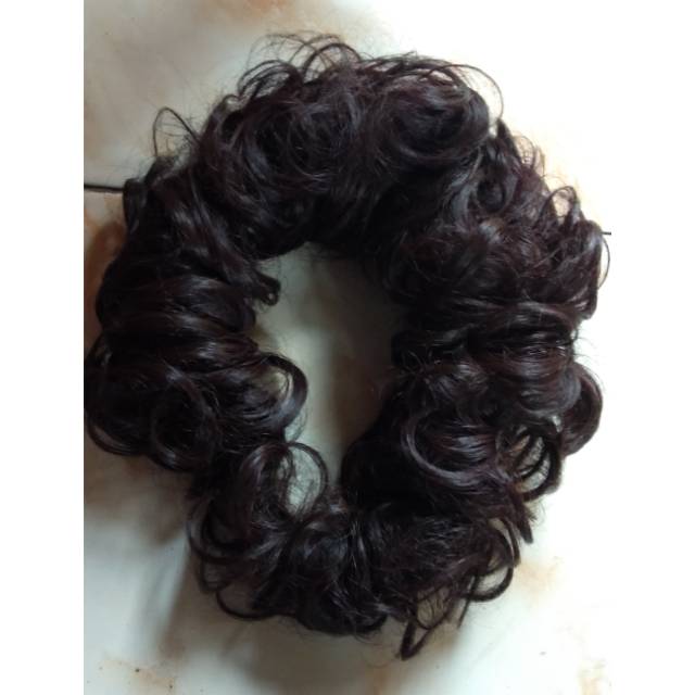 Rambut Kemoceng ulir hitam dan coklat gelap