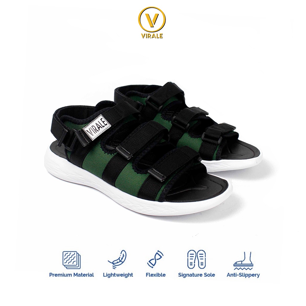 Sandal Selop Pria Virale - Sandal Traveling - Sandal Pria Virale PL-05  FULL HIJAU