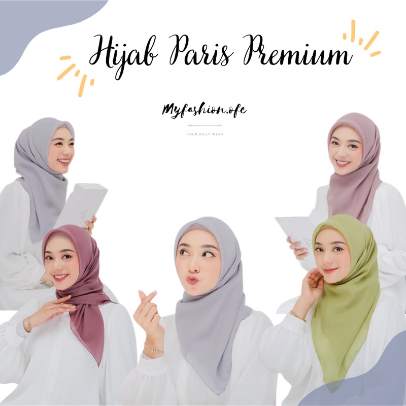 PARIS PREMIUM VOAL POLOS LABEL AKRILIK  | Hijab Segi Empat Paris premium Polos