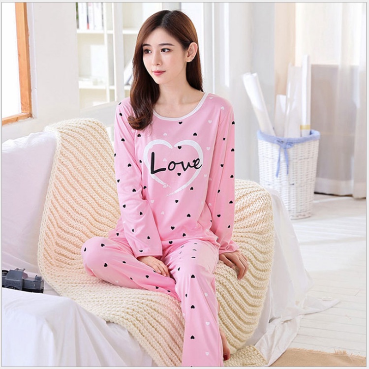 Setelan Lengan Panjang Piyama Baju Tidur Wanita Kartun Karakter Pajamas Dewasa set Piyama Wanita PART 1