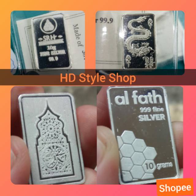 PERAK BATANGAN PERAK BAR BERSERTIFIKAT ANTAM GOLD DAN AL FATH 10 Gr