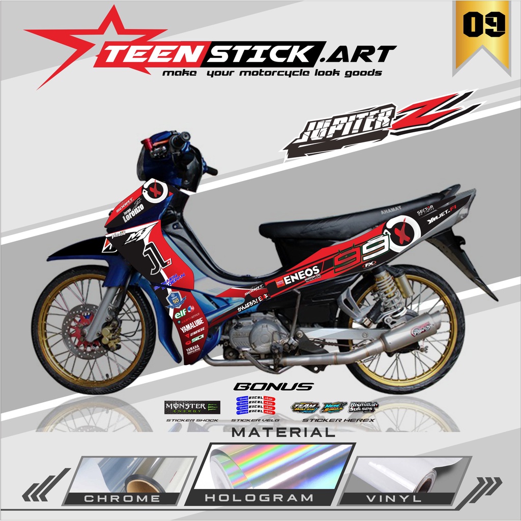 STRIPING JUPITER Z BURHAN - STRIPING HOLOGRAM YAMAHA JUPITER Z BURHAN 2006-2009 LORENZO