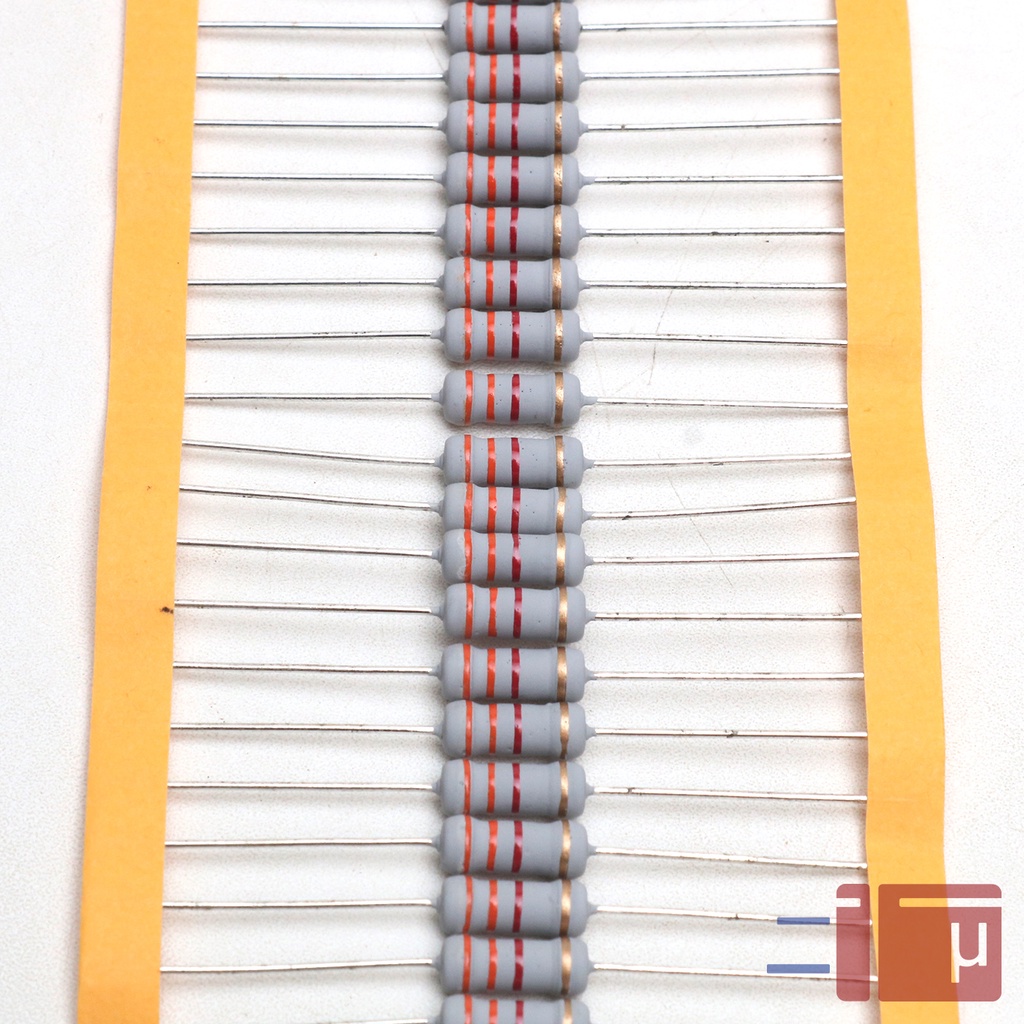 x10 Resistor 3K3 3.3K 1W Metal Oxide 5% Taiwan Kaki Tembaga