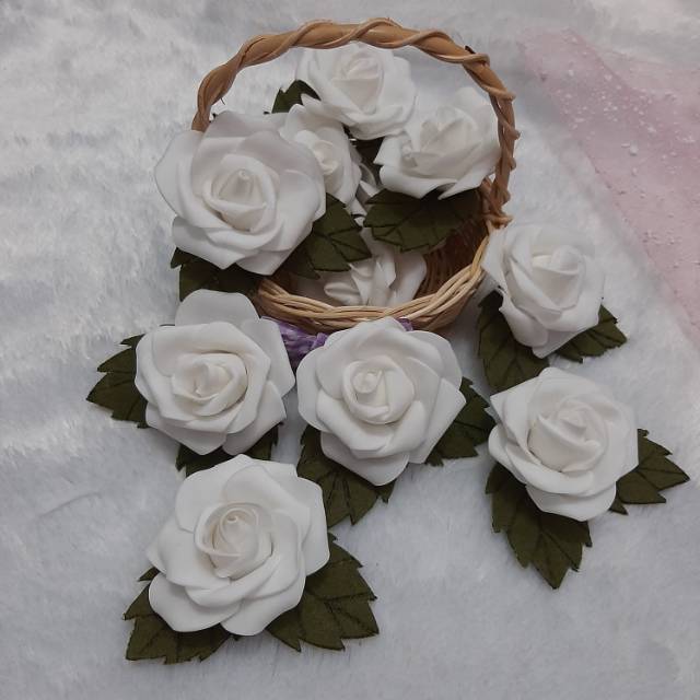 Aplikasi bunga hiasan pita untuk hantaran / bunga hias hantaran/ bunga hias parcel