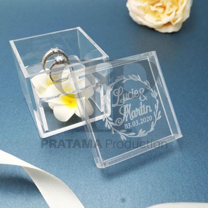 Ring Box Akrilik / Kotak Cincin / Kotak Penyimpanan Cincin - Custom