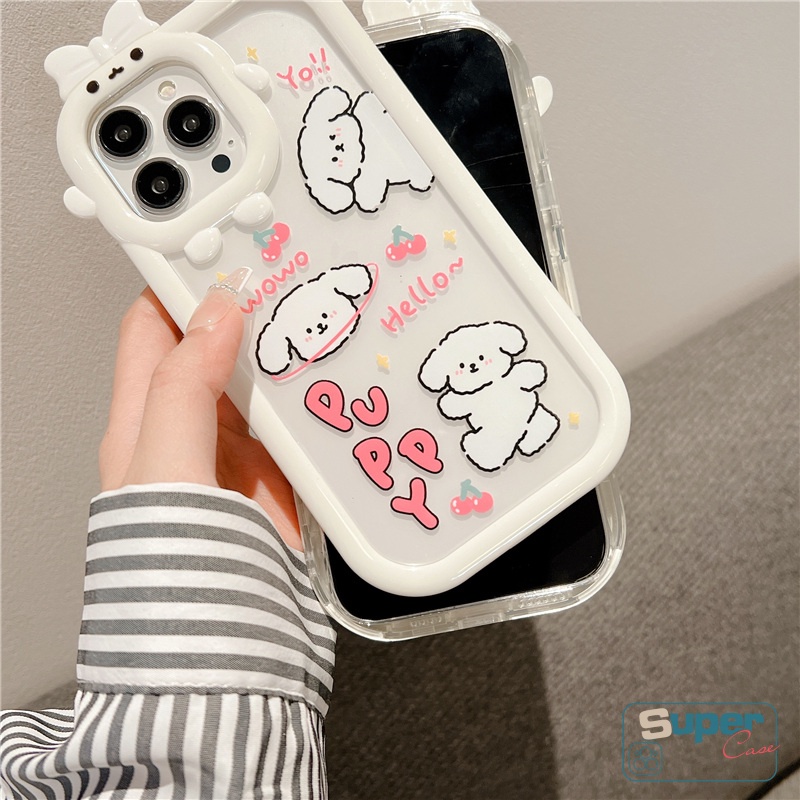 Case Motif Kartun Anjing 3D Untuk Vivo Y16 Y15s Y35 Y22 Y12 Y21 Y20 Y15 Y15A Y21S Y11 Y33S Y30 Y01 Y20s Y12i Y17 Y12s Y55 Y21A Y91C Y51 Y31 Y51A Y53S Y91 Y02s V23 V23E