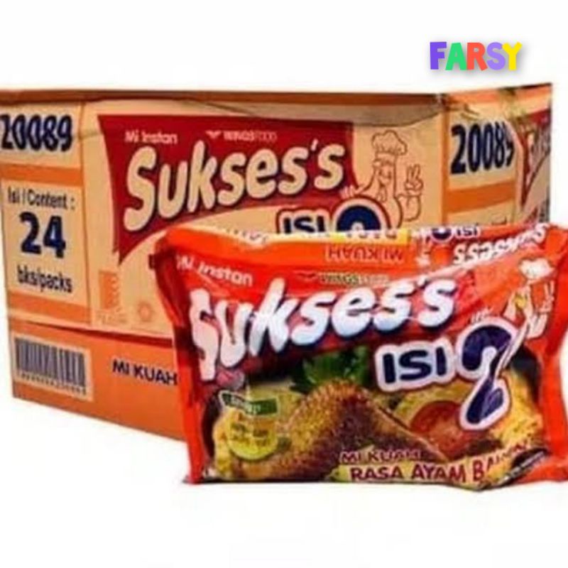 

NOODLES/MIE INSTANT MIE SUKSES ISI 2 KUAH RASA AYAM BAWANG KEMASAN DUS ISI 24 PCS