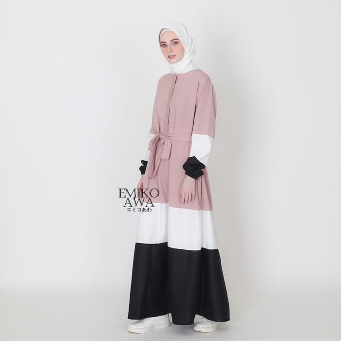 Baju Muslim Busui Wanita Dewasa Murah Gamis Cewek Kekinian_Pri QF263 Manset / Dalamn Kaos Jumbo