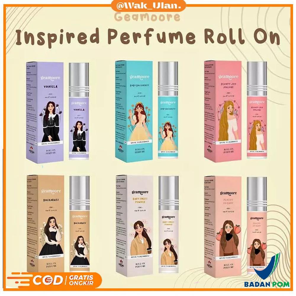 PARFUM PEWANGI GEAMORE GEAMOORE GEAMOREE ROLL ON 6 ml remaja inspiered parfum BPOM