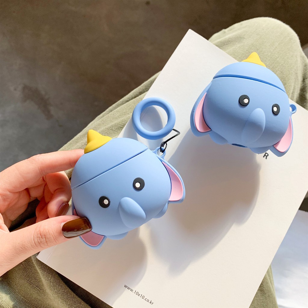 Apple AirPods 1 2 Soft Case Silicone Motif Kartun Gajah 3D Lucu Imut Multi Bluetooth Headset Cover