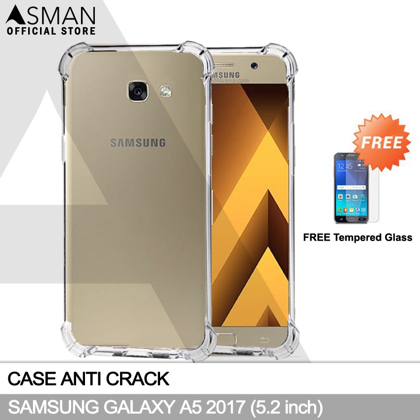Anti Crack Samsung Galaxy A5 2017 / A520 (5.2&quot;) | Soft Case Anti Bentur + FREE Tempered Glass