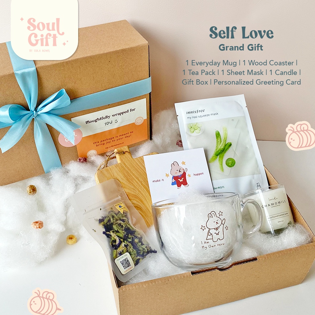 Self Love Gift Set | Birthday Package | Paket Hadiah Untuk Sahabat | Self Love Hampers | Kado Self Reward | Gift Set Aesthetic | Paket Hadiah Ucapan Selamat | Hampers Scented Candle | Reed Diffuser Premium | NEW Gift Package - Soul Gift by Suka Home |