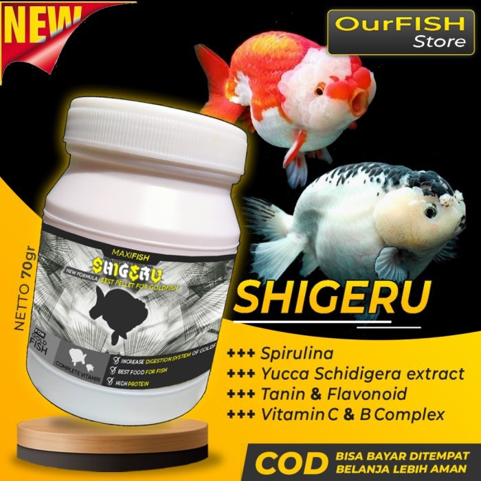 SHIGERU - Pakan Ikan Koki / Pelet Ikan Goldfish Oranda Ranchu 70GR