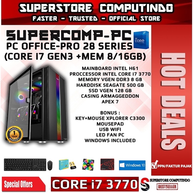 PC Rakitan Office Core i7-RAM 8/16GB-PRO 28 Series-Siap Pakai