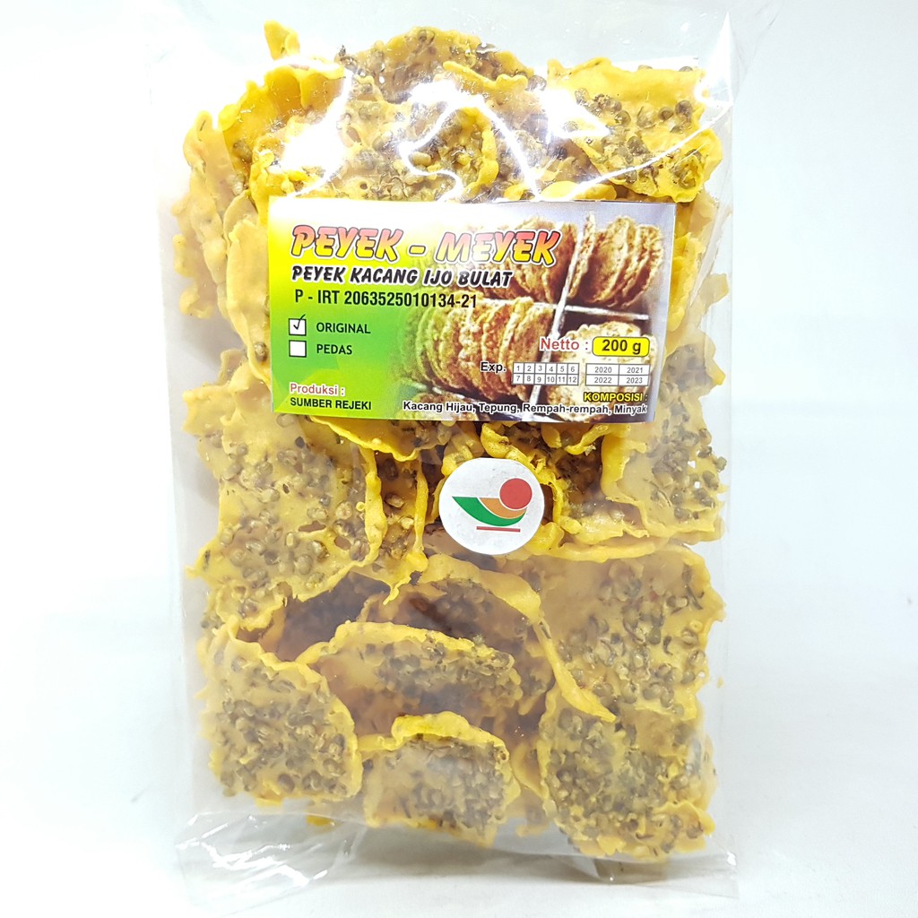 PEYEK MEYEK PEYEK KACANG IJO BULAT ORIGINAL 200g  | GARING ENAK MURAH TERMURAH KRIPIK HIJAU CRISPY