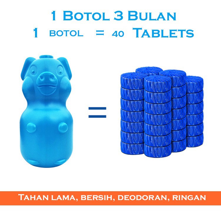 Penyegar Tablet Biru Botol - Pembersih Toilet Botol Biru Pewangi Toilet Serbaguna