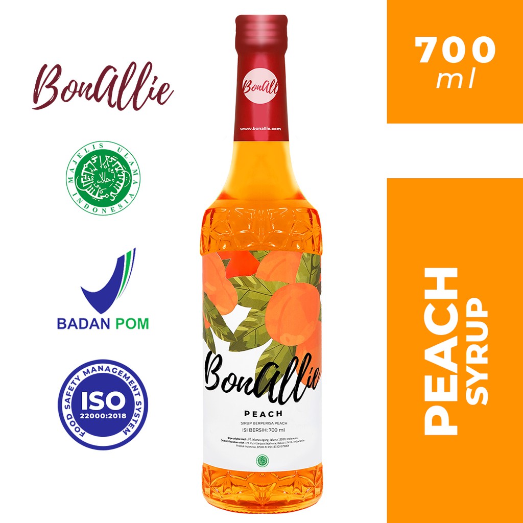 Bonallie Premium Syrup Peach 700mL