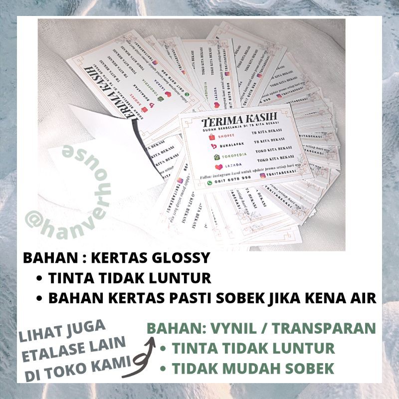 

[Super Big] Cetak dan Cutting Sticker Kertas Glossy / Chromo /Kromo + Laminasi Doff/ Glossy
