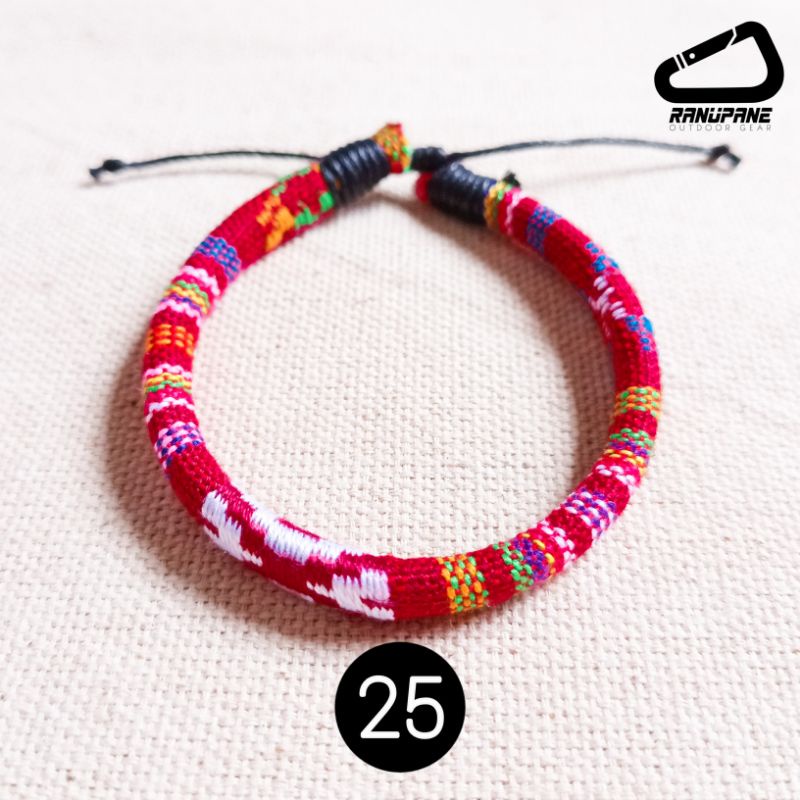 Gelang Tenun Etnik Songket Gelang khas Lombok Motif Unik Gelang Vintage Etnik Etnic Pendaki Gunung Pria Wanita-25