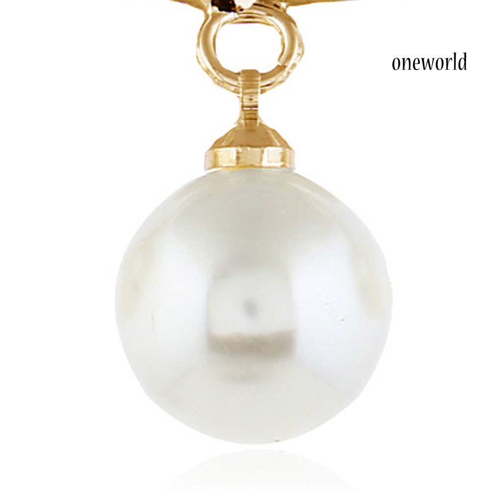 OW@ Fashion Faux Pearl Brooch Pin Women Shirt Coat Cardigan Scarf Decor Jewelry