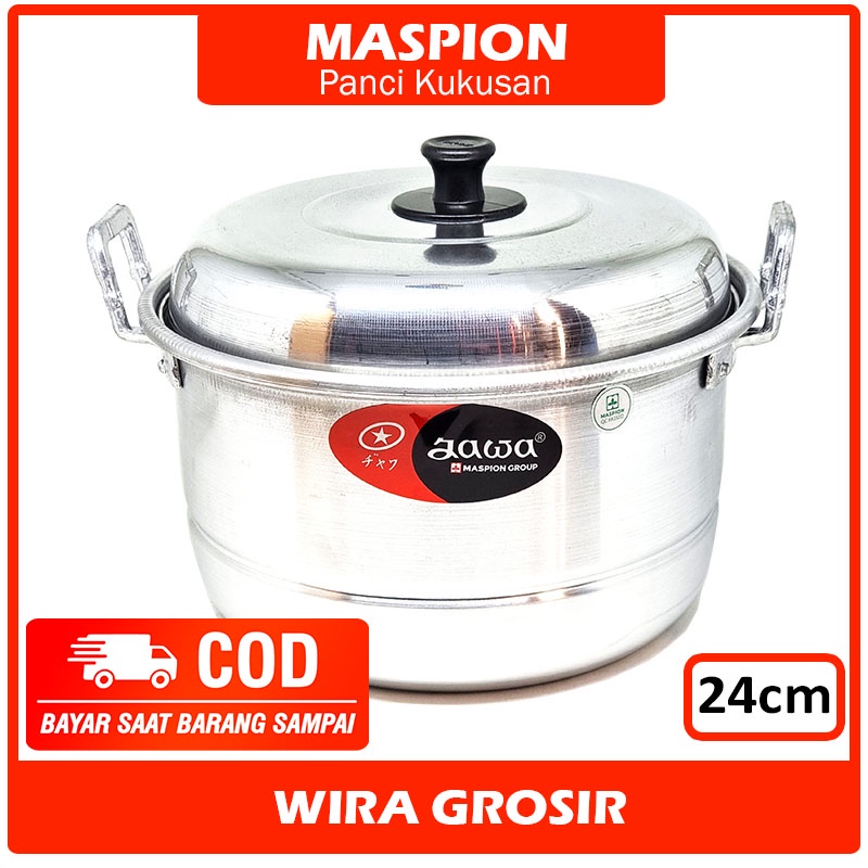 Maspion Panci Steamer 1.5kg Nasi + Tutup Aluminium 24cm | Kukusan Dandang Kukus