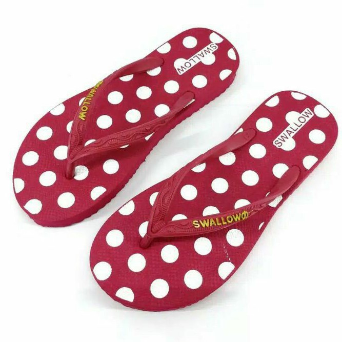 Sendal Jepit Swallow Wanita Motif Polkadot SIZE 9.- 10.5 ORIGINAL