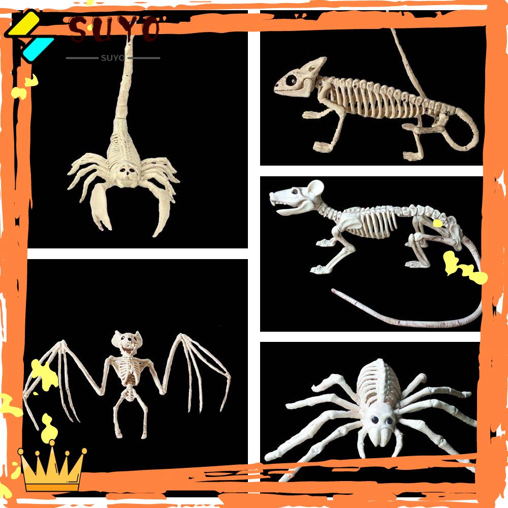 Suyo Tengkorak Scorpion Spider Bat Mouse Model Imitasi Untuk Dekorasi Halloween