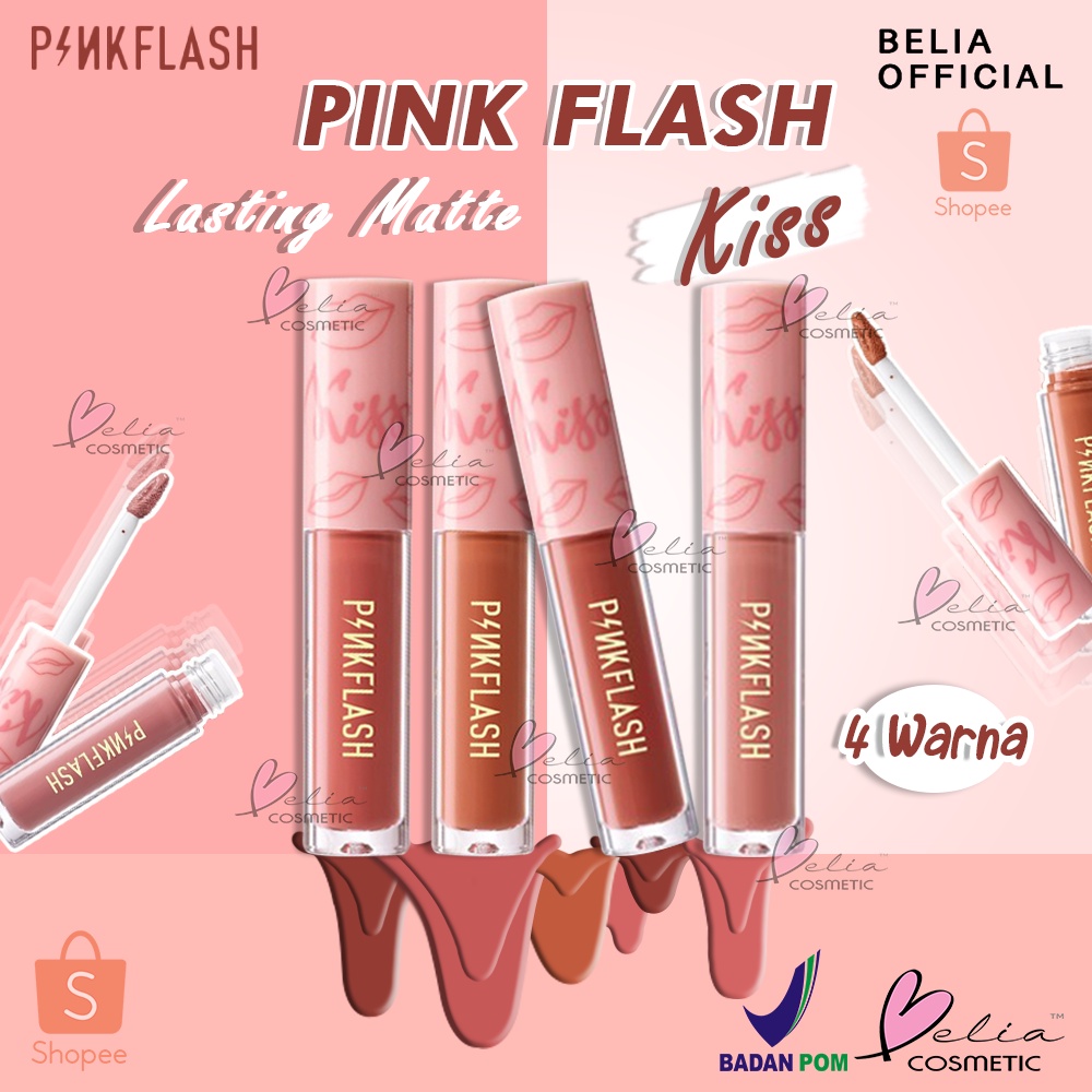 ❤  BELIA ❤ PINKFLASH KISS Lasting Matte Lip Cream OhMyKiss PF-L01 | Pink Flash | Matte | Lip Cream | BPOM