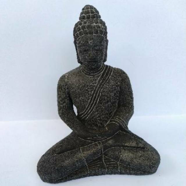 (BISA COD) Pajangan Miniatur Patung Dewa Budha Duduk Ukuran Kecil 17x8 cm Bahan Batu