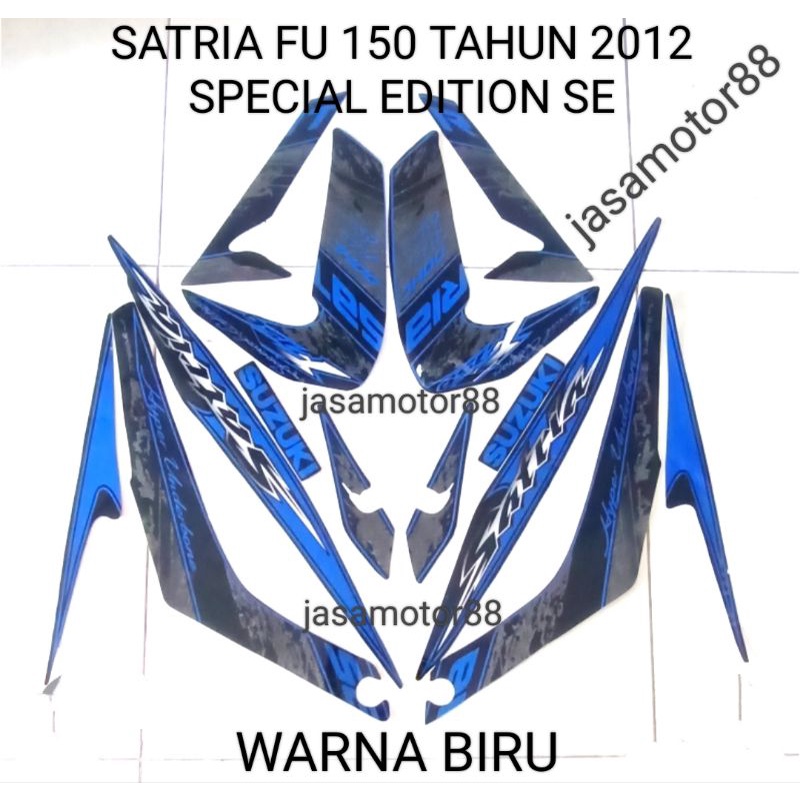 LIS BODY STIKER SATRIA FU 150 TAHUN 2012 SE SPECIAL EDITION WARNA BIRU