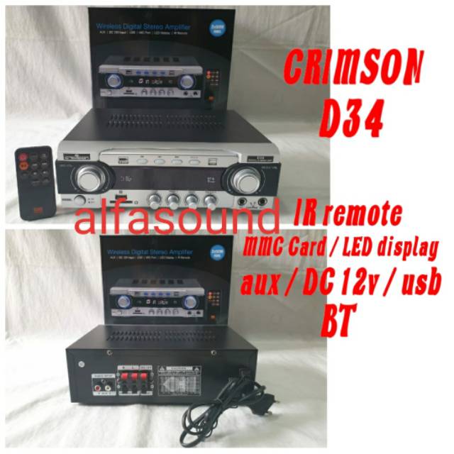 POWER AMPLIFIER CRIMSON D34 ORIGINAL AMPLI CRIMSON D 34 BLUETOOTH
