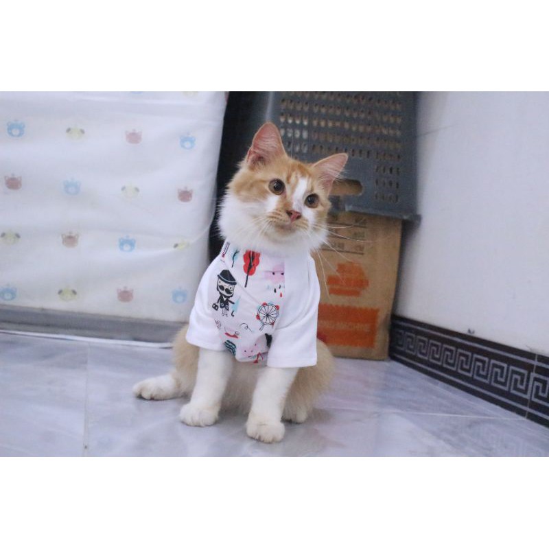 Kaos lengan panjang motif london keren untuk kucing dan anjing / baju kucing murah size S-XL