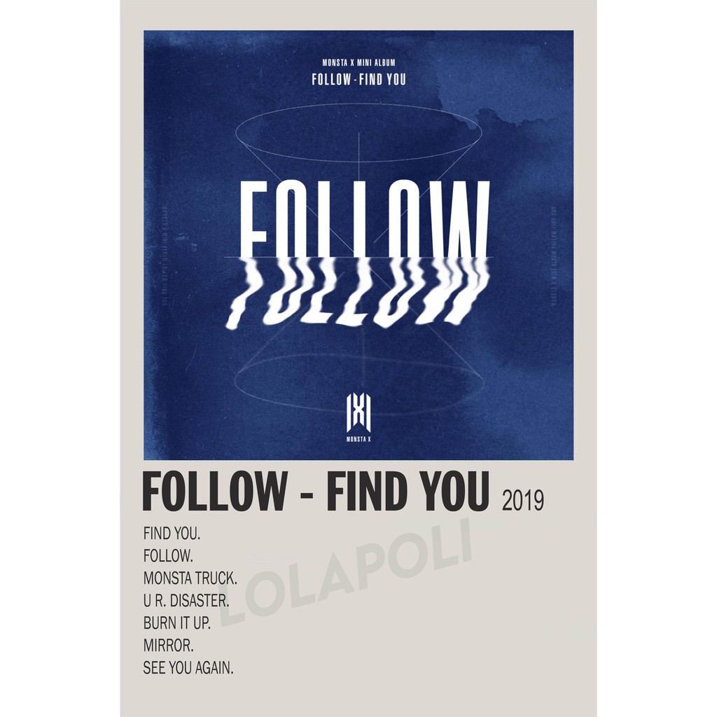 Poster Cover Album K-Pop Follow-Find You - Monsta X