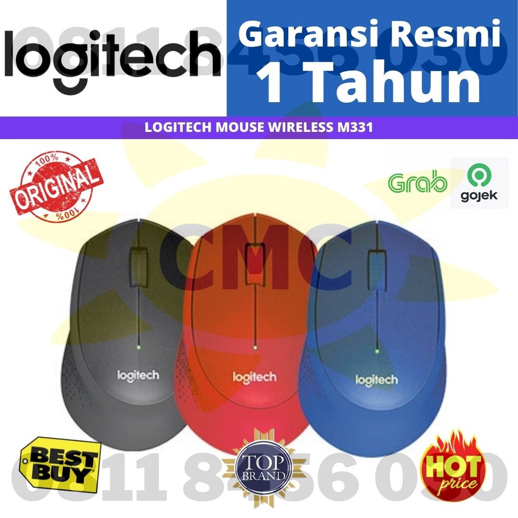 LOGITECH MOUSE WIRELESS M331 M 331 Silent Plus Mouse Garansi Resmi 1 Tahun