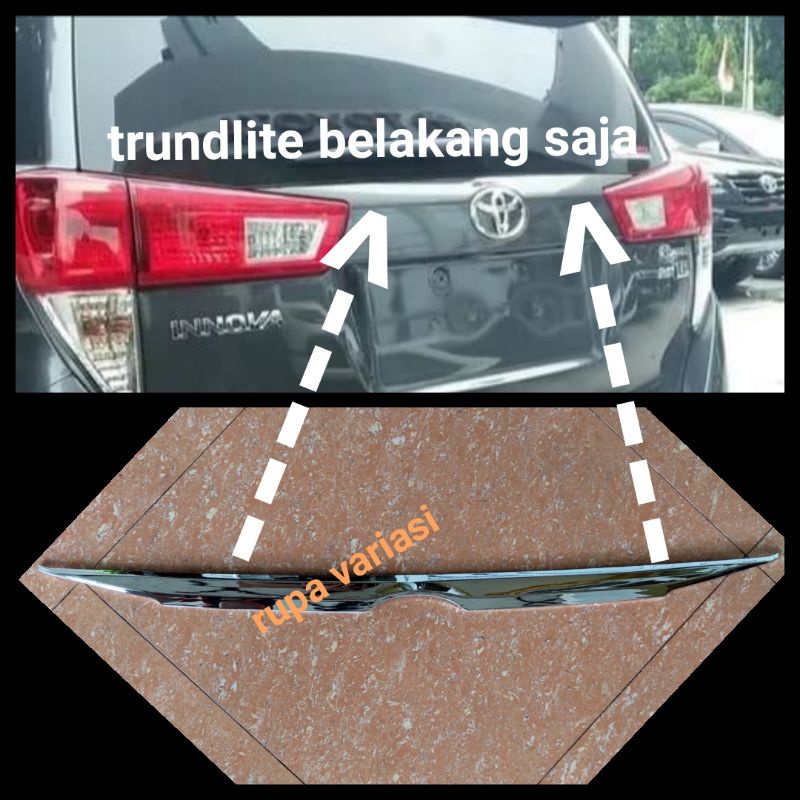 lis list kaca pintu bagasi belakang trundlite inova innova reborn ribon 2016 sampai 2025 tempel chrome 2017 2018 2019 2020 2021 2022 2023 2024 tipe E G Q V diesel venturer