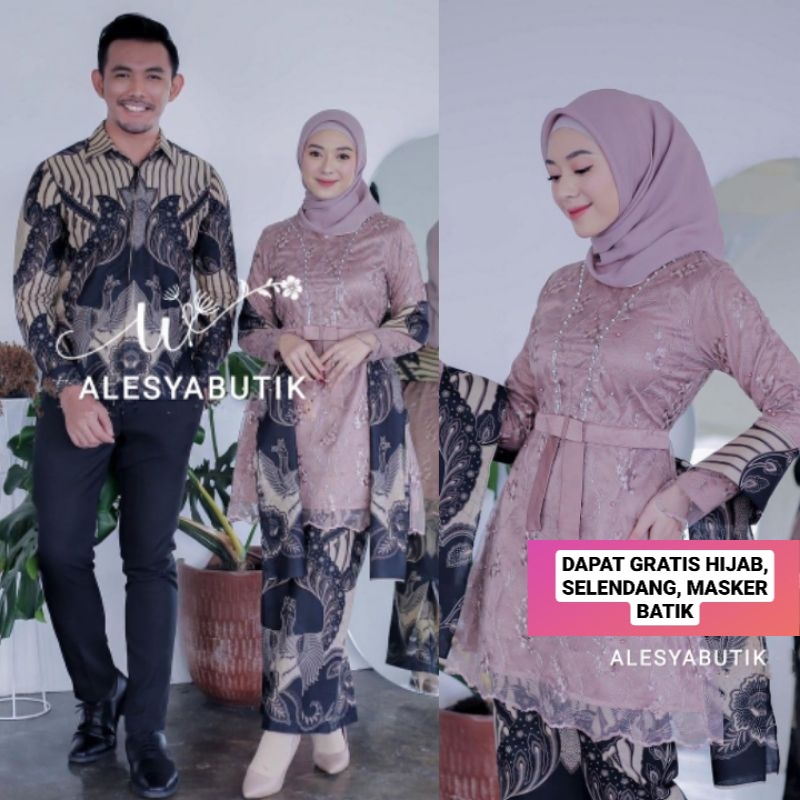 BAJU LAMARAN SET COUPLE KHAIRA BROWN KEBAYA ENGAGEMENT TUNANGAN BRUKAT BAJU KEBAYA COUPLE MODERN 202