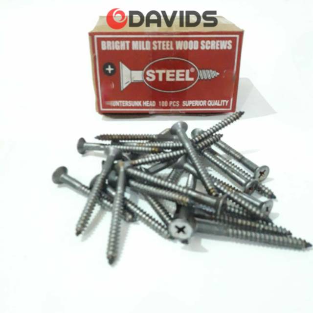 Sekrup Kayu Skrup Kepala Plus 2 Inch x 9 steel