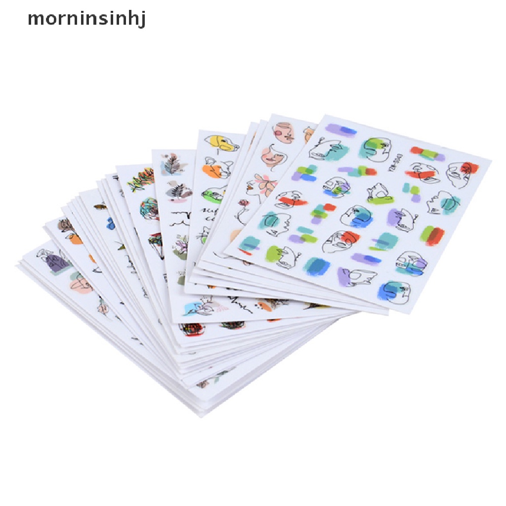 Mornin 2021 Stiker Kuku Motif Wajah Simple Untuk Manicure