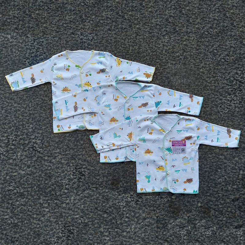 3 Pcs Baju Bayi (Newborn) ELVIRA SNI Lengan Panjang - Baju Bayi Baru Lahir Motif Karakter