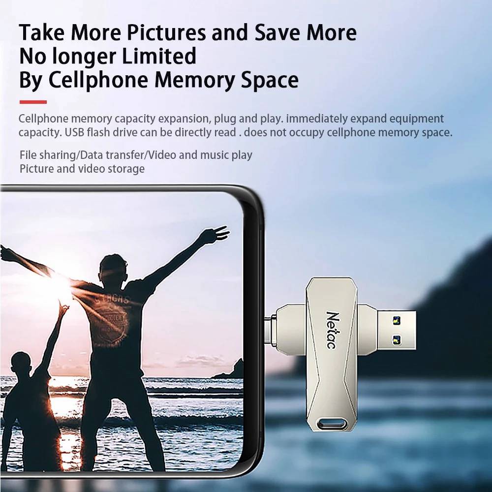 Otg usb flash drive netac u782c 32gb - Otg type-c flashdisk 32gb