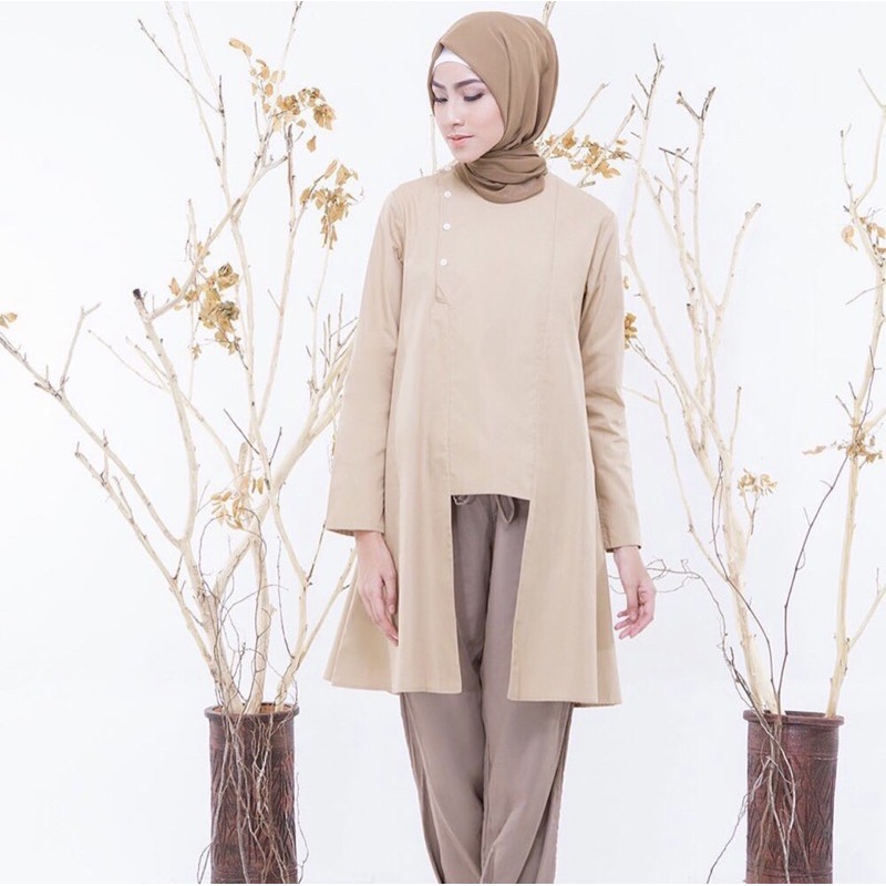 PL Acona Tunik by Ria Miranda Daily warna krem size S